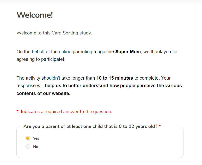 card sorting examples and exercises