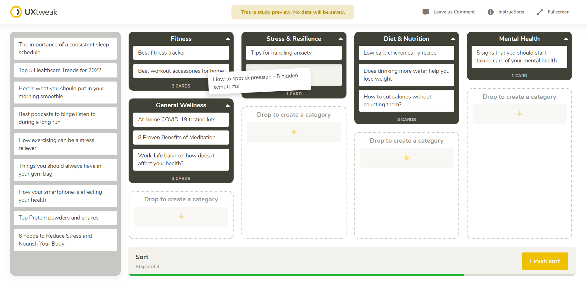 card sorting ux research method