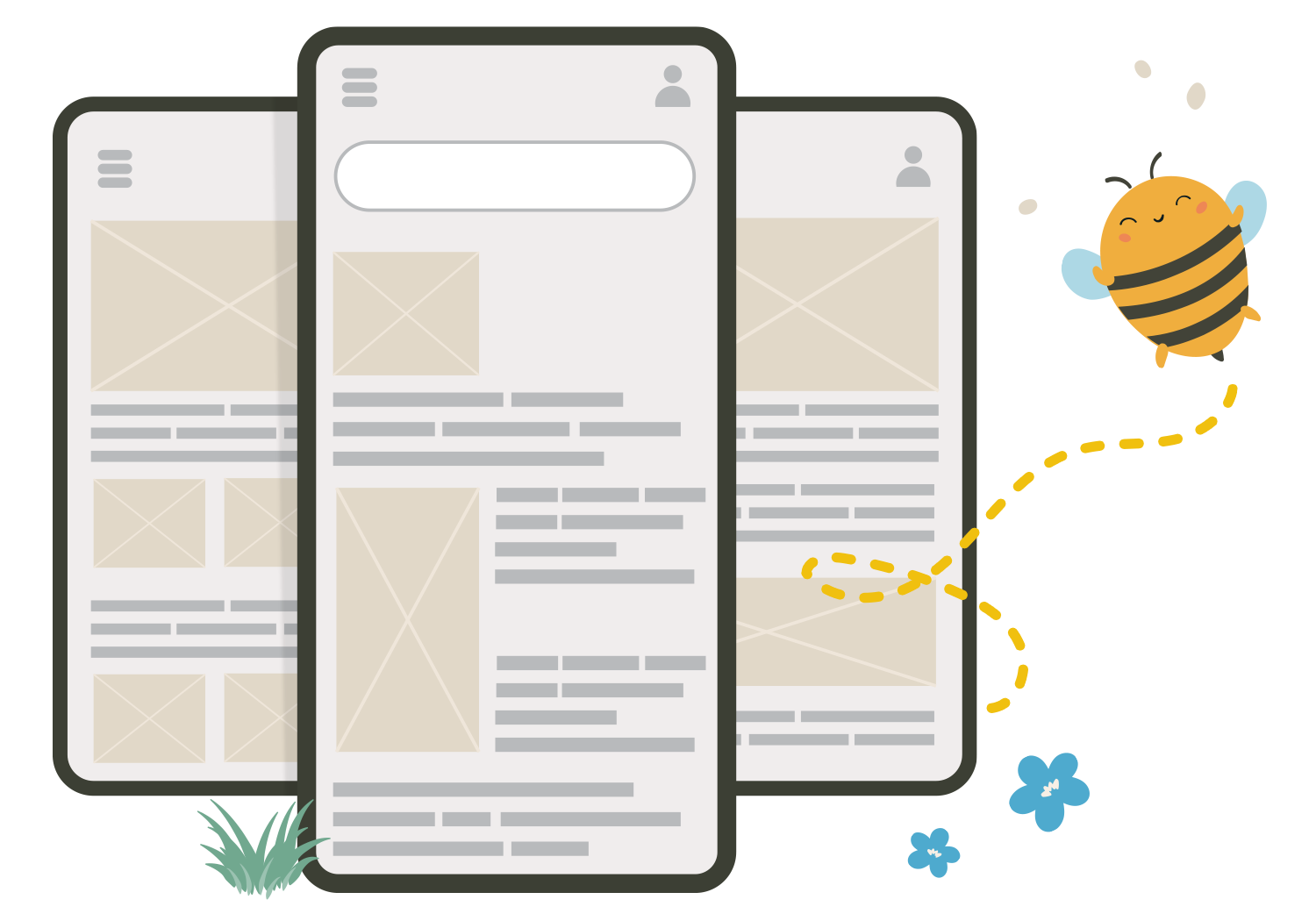 Template of an application layout for mobile usability testing
