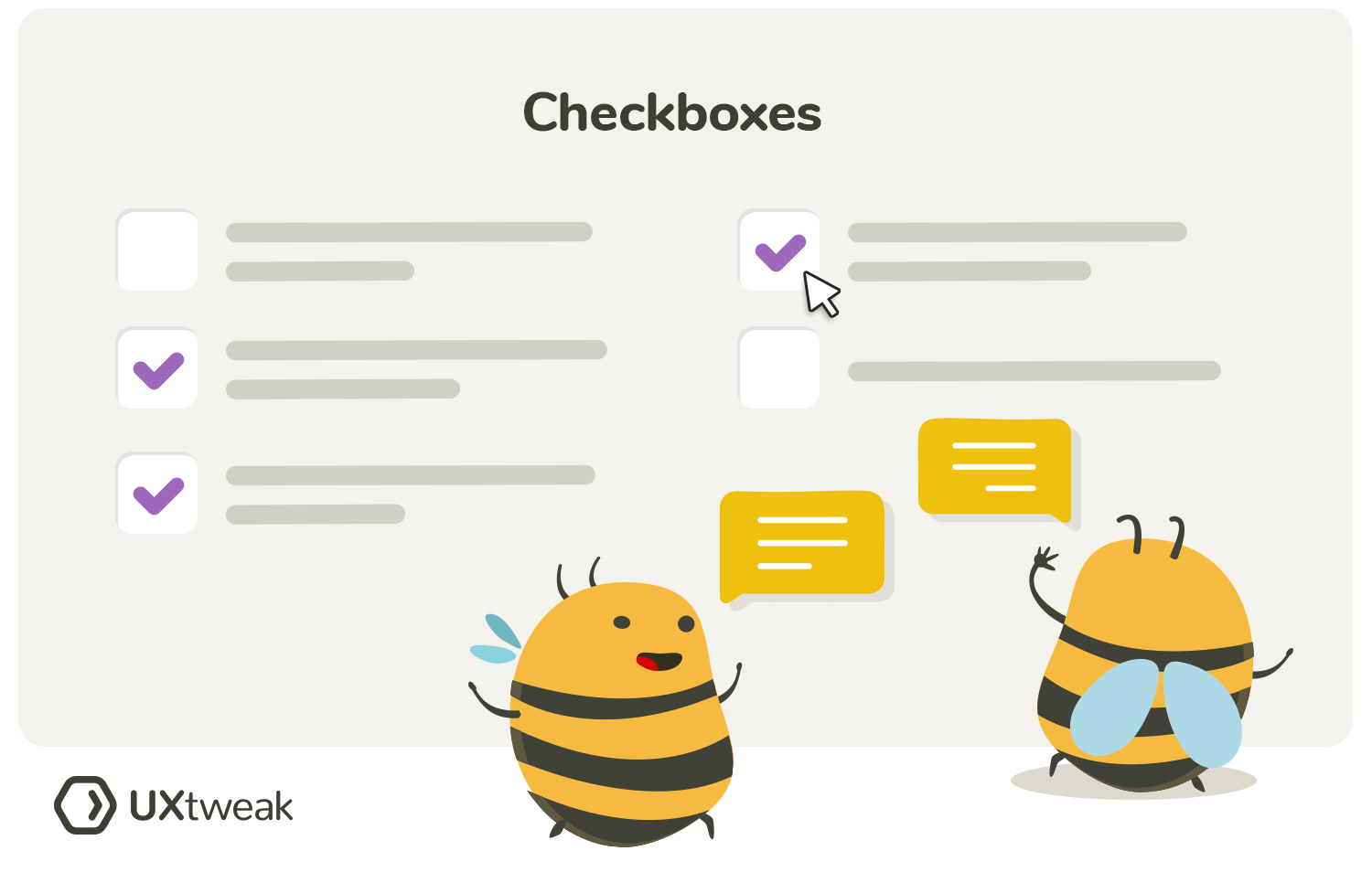 concept testing questions using checkboxes