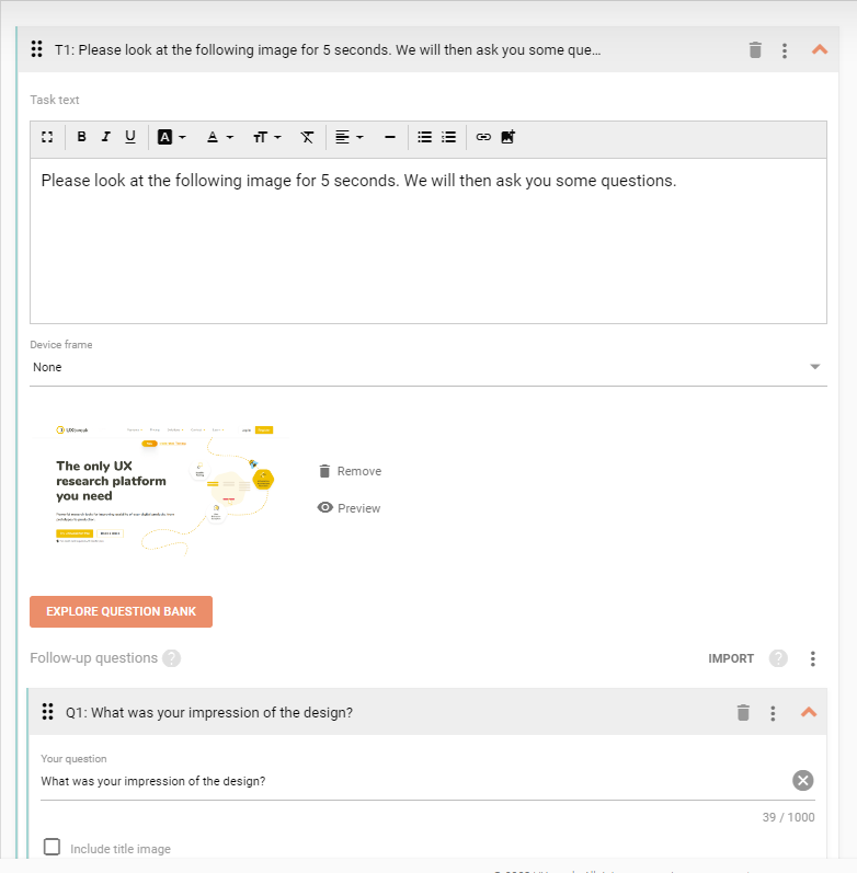 Five-seconds testing method User testing and UX research platform