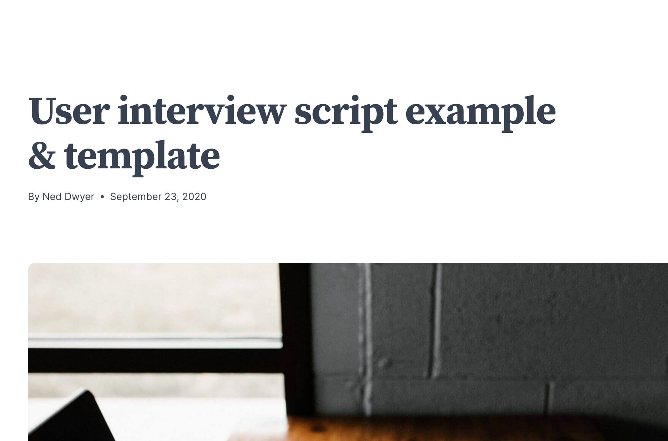 user interview script template